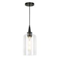 thumbnail image 4 of LNC Matte Black Modern/Contemporary Seeded Glass Cylinder LED Mini Hanging Pendant Light, 4 of 16