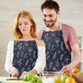 thumbnail image 3 of Pioneer Flower Floral Print Pattern Apron for Women and Men, Cotton Linen Waterproof with Pockets, Adjustable, 33x27 Inch for Kitchen, Gardening, BBQ, Salon, 3 of 6