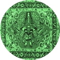 thumbnail image 1 of Ahgly Company Indoor Round Persian Emerald Green Traditional Area Rugs, 4' Round, 1 of 4