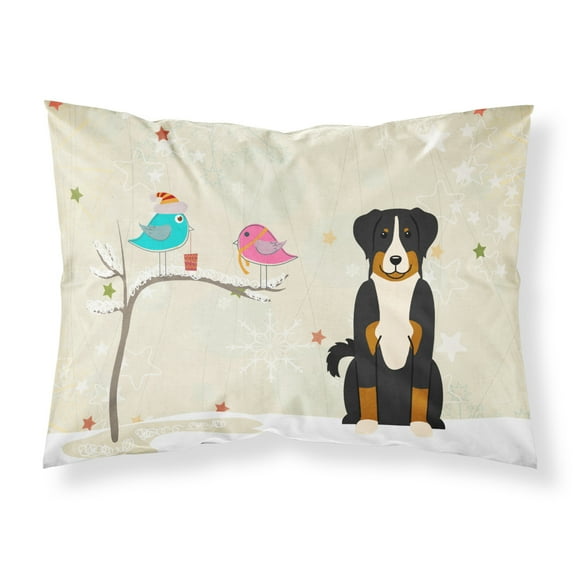 Christmas Presents between Friends Appenzeller Sennenhund Fabric Standard Pillowcase