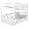 thumbnail image 3 of Wood Full Size Convertible Bunk Bed with Storage Staircase, Bedside Table, and 3 Drawers(White), 3 of 12