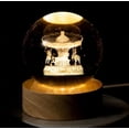 thumbnail image 1 of Bola de cristal de luna con tallado interior de galaxia luminosa, luz nocturna creativa, decoración de escritorio, base de madera USB, regalo para niños y niñas, 1 of 6