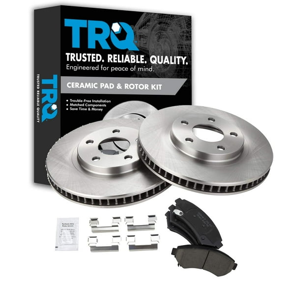 TRQ Front Ceramic Brake Pad & Rotor Kit Fits Select Buick Cadillac Chevy Pontiac