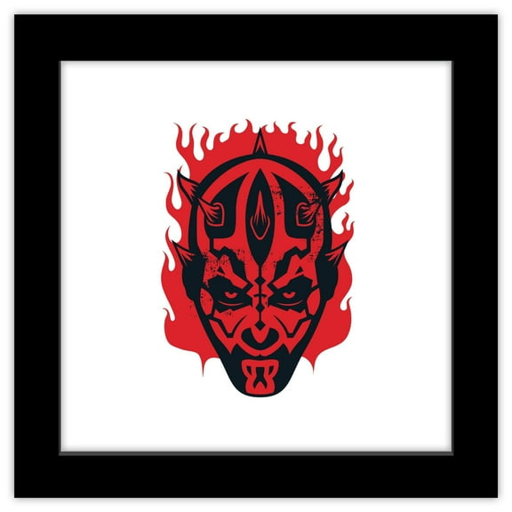 Gallery Pops Star Wars - Dark Side Darth Maul Duotone Badge Wall Art, Black Framed Version, 12" x 12"