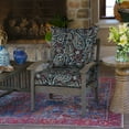 thumbnail image 3 of ARDEN Outdoor Foam Deep Seat Cushion Set, 24 in x 24 in, Weather-Proof, Rain-Proof, Fade Resistant Patio Cushion, Bottom and Back Cushion for Chair, Sofa, and Couch Navy Palmira Paisley, 3 of 9