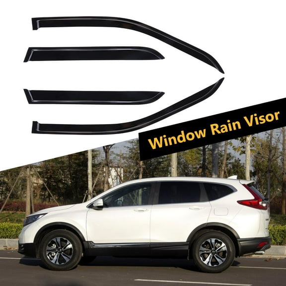 SCITOO Outside Mount Window Visor Deflector Rain Guard Dark Smoke, 4 Pcs Set Fit for 2002-2006 For Honda CR-V