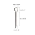 thumbnail image 2 of Unique Bargains Pince à Goupille Fendue 4x20mm 316 Raccord de Fixation à Clip en Acier Inoxydable, Argent 4Pack, 2 of 5