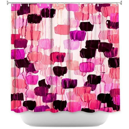 Shower Curtains - DiaNoche Designs - Flower Brush Pink