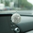 thumbnail image 3 of Espejo retrovisor del coche con bola de cristal brillante, adorno de decoración del hogar con diamantes de imitación, atrapasueños de cristal, decoración glamorosa, regalo de Año Nuevo, 3 of 5