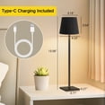 thumbnail image 3 of OUTON Cordless LED Table Lamps Set of 2, Touch Control Rechargeable Desk Lamp, 3 Colors Stepless Dimming for Home Office Restaurant Bedroom Bars (Black), 3 of 9