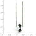 thumbnail image 2 of White Sterling Silver necklace Cable with pendant Cubic Zirconia CZ Clear Black 18 in 1 mm, 2 of 2