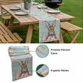 thumbnail image 5 of Bunny Easter Table Runner - 36 Inch Long, Kitchen Dining Table Runner Dresser Scarves, Pink Blue Eggs Tulips Floral Rabbit Wooden Farmhouse Decor for Coffee Tables Wedding Party Banquet, 5 of 8