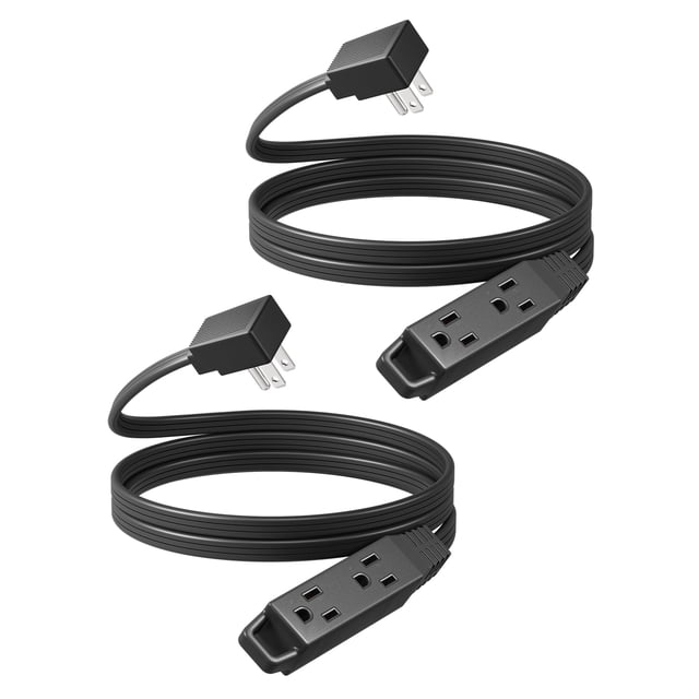 Cable de extensión DEWENWILS, enchufe plano de 6 pies, 3 clavijas, 13 A/125 V/1625 W