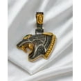 thumbnail image 2 of 14K Gold Plated Silver Black Panther Head Pendant with 1.57Ct Moissanite, 2 of 2