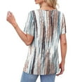 thumbnail image 5 of Womens Summer T Shirts Dressy Short Sleeve Tunic Tops Pleated Square Neck Summer Floral Print Top, 5 of 5