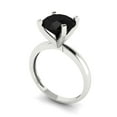thumbnail image 2 of Solitaire Engagement Ring for Women - 3ct Natural Onyx in 18K White Gold Promise Ring, 2 of 6