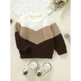 thumbnail image 3 of GXFC Baby Sweaters for Boys Girls 6M 1T 2T 3T Kids Long Sleeve Contrast Color Knit Pullovers Tops Casual Fall Knitwear Clothes for Toddler, 3 of 8