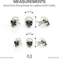 thumbnail image 4 of Skull Prong Stud Head Bone Gothic Style Ghost Studs Leather Craft Decorations Pack of 10 (Medium 10 x 15 mm, Silver), 4 of 9