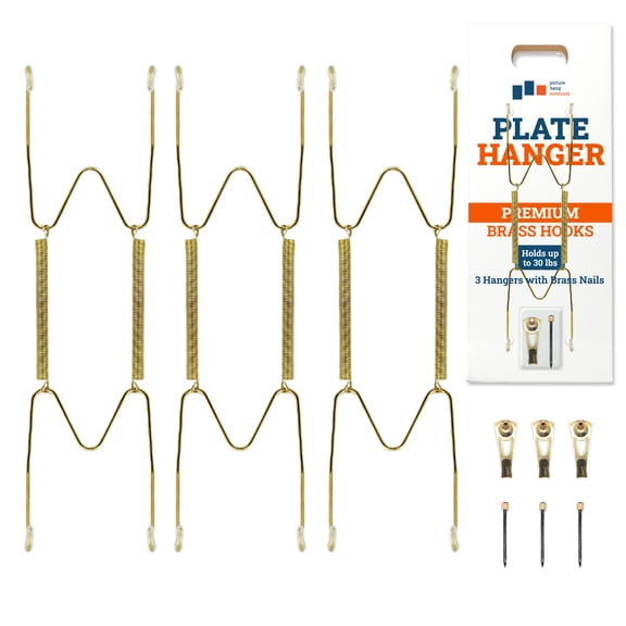Picture Hang Solutions Plate Hangers for 7-8” Decorative Plates 30-lb Capacity 3 Hangers per Pack