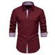 thumbnail image 1 of pstuiky Camisas para hombre de manga larga, Camisa vaquera informal de manga larga con cuello abatible y bolsillo abotonado para hombre salir tops l, 1 of 9