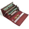 thumbnail image 6 of TAZAG magnetic buckle women's patent leather wallet long multi-card slot genuine leather clutch, 6 of 6