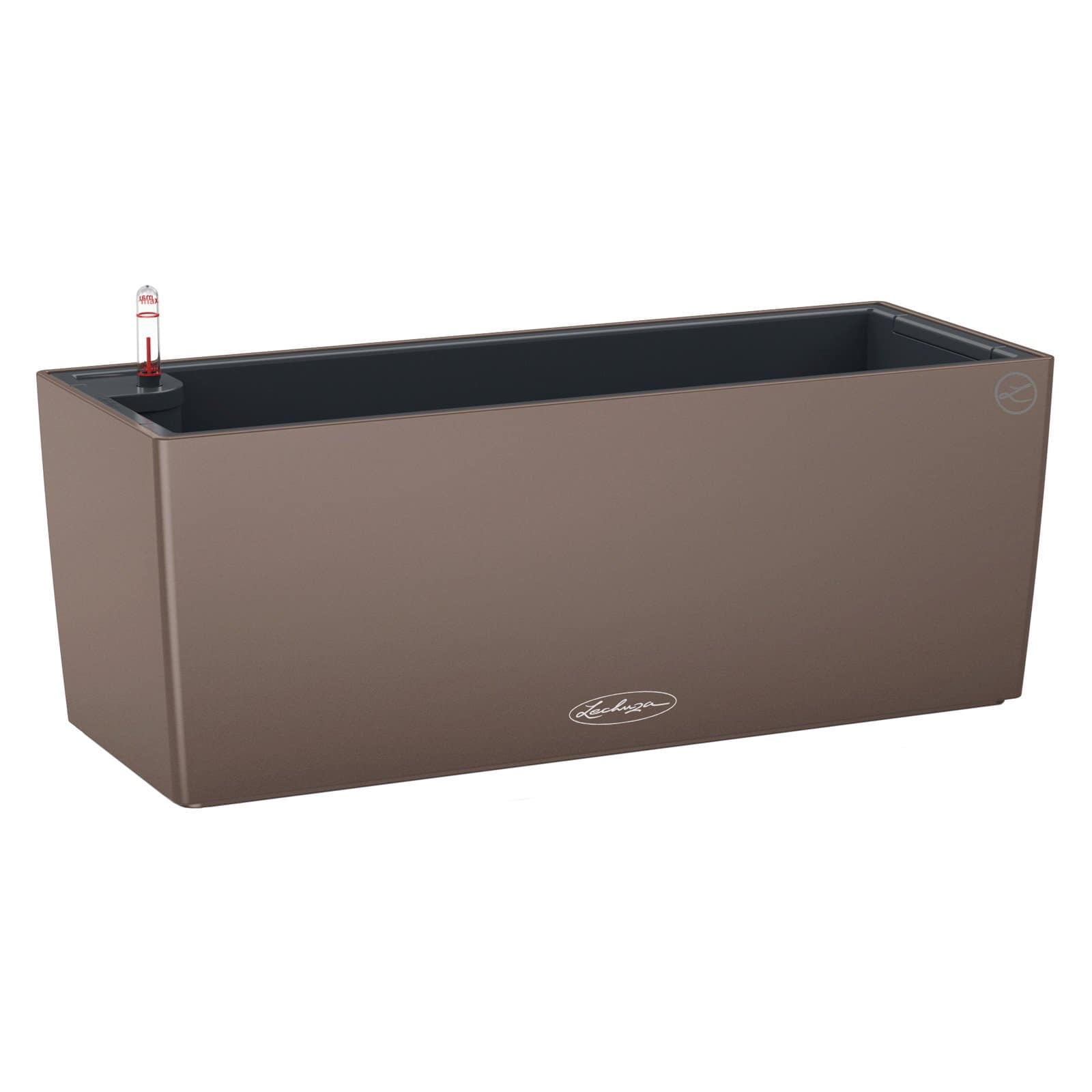 BALCONERA Color 50 Slate, Self-Watering Window Box (Railing Planter), H7.5 L19.7 W7.5 in
