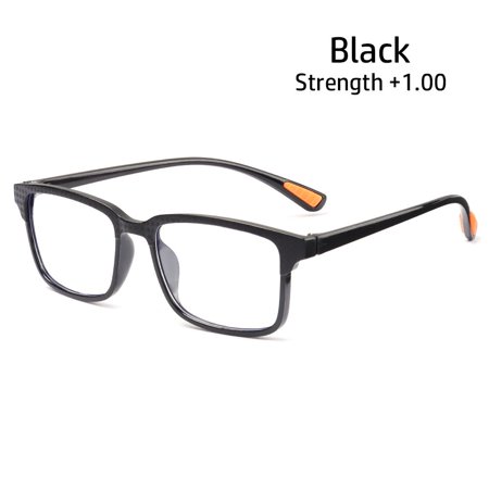 Men Portable +1.0~+4.0 Women Presbyopia Eyeglasses Far Sight Eyewear Anti-UV Blue Rays Reading Glasses BLACK STRENGTH +1.00
