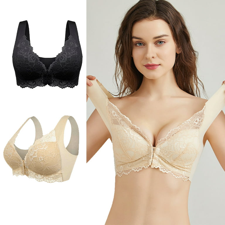 Padded Bra No Underwire Women's Bra Front Closure 5d Shaping