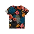 thumbnail image 4 of CCRFTGI Cute Shirts for Kids Girls Size 6-7 Clothes for Teen Girls Short Sleeve Novelty Animal Floral Print Tops Lightweight Crew Neck Tunic Tops Watermelon Red 5-6 Years, 4 of 4