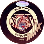 NY Rangers' Mike Richter Hand-Signed 75th Anniversary Puck