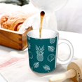 thumbnail image 3 of Yiaed Tropical Pineapple Print Ceramics Coffee,Large Handle Design,Extra Large Tea and Coffee Cup for Office and Home Mugs, 3 of 6