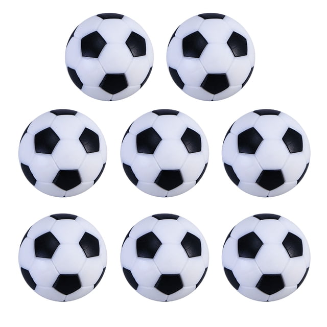 8 balones de fútbol de mesa blancos y negros de repuesto (32 mm de diámetro)