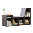 thumbnail image 6 of Hironpal Kids Bookshelf with Reading Nook,5-Cubby Nursery Bookcase with Seat Cushion Wooden Toy Storage Organizer Corner Bench with Bookrack for Playroom,Bedroom,Living Room,Entryway, 6 of 7