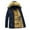Blue, variant on Brondbend Mens Winter Coats Man Jacket Hooded Long Sleeved Zipper Pocket Outerwear Solid Color Warm Jacket Loose Fit Travel Tops Black