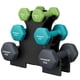 thumbnail image 1 of SONGMICS Juego de 3 Pares de Mancuernas con Soporte, 2 x 1 kg, 2 x 2 kg, 2 x 3 kg, Antideslizante, Verde Claro, Verde Agua y Gris Oscuro, 1 of 9