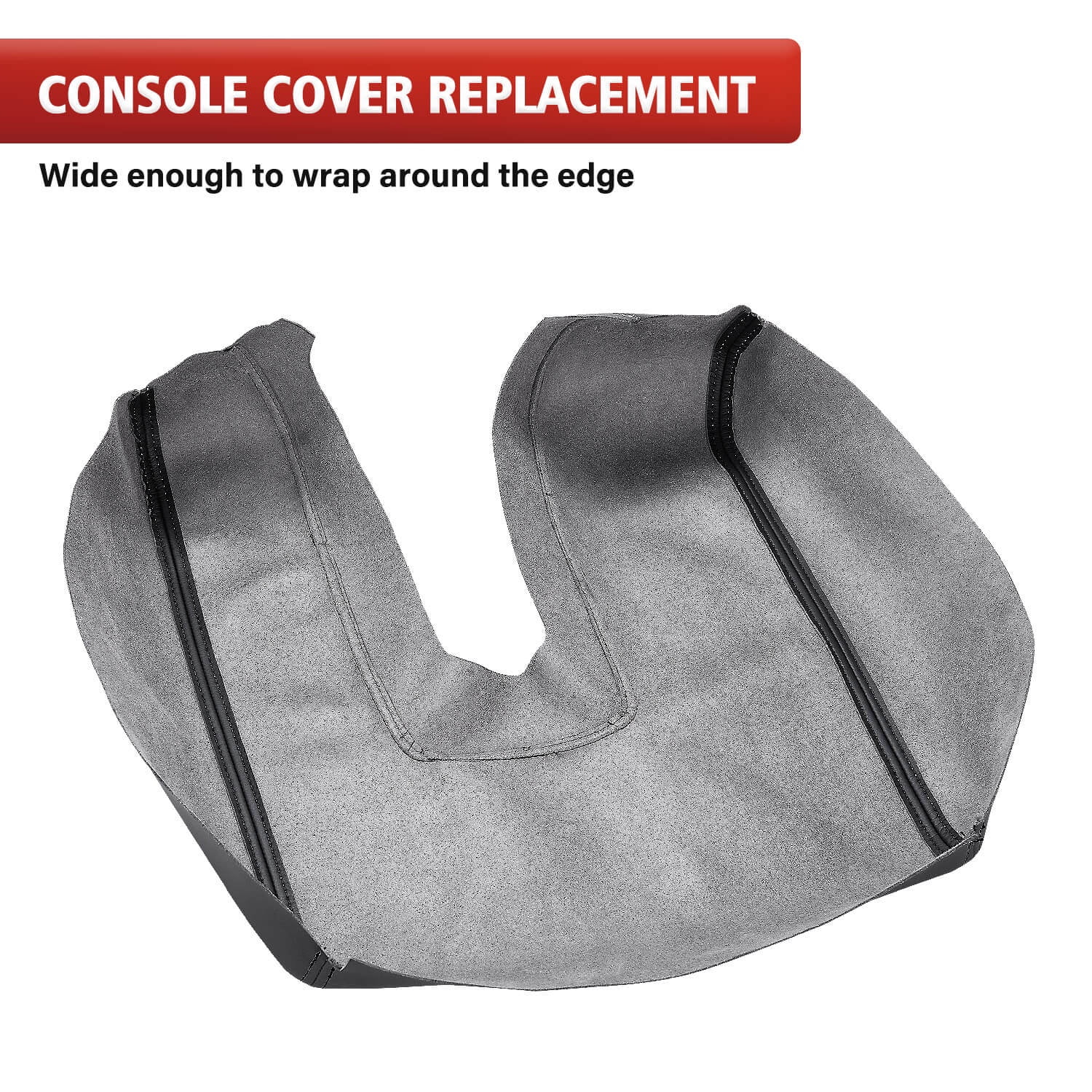KBH Center Console Lid Replacement for Toyota Tundra 2014-2021, Black Leather Armrest Cover Skin Uhpholstery for Truck Interior Accessories (Leather Part Only)