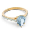 thumbnail image 3 of 2.30 Carat Latest Pear Cut Aquamarine Gemstone Wedding Ring for her Solid 14K Yellow Gold Size 7 by Diamond-Capitals, 3 of 8