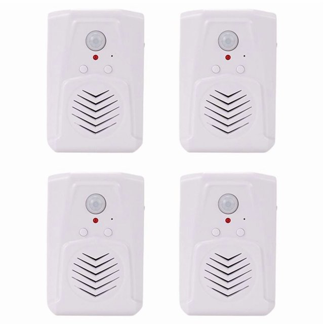 4X Sensor de Movimiento Interruptor de Timbre de Puerta MP3 Timbre de Infrarrojos Inalámbrico PIR Sensor de Movimiento