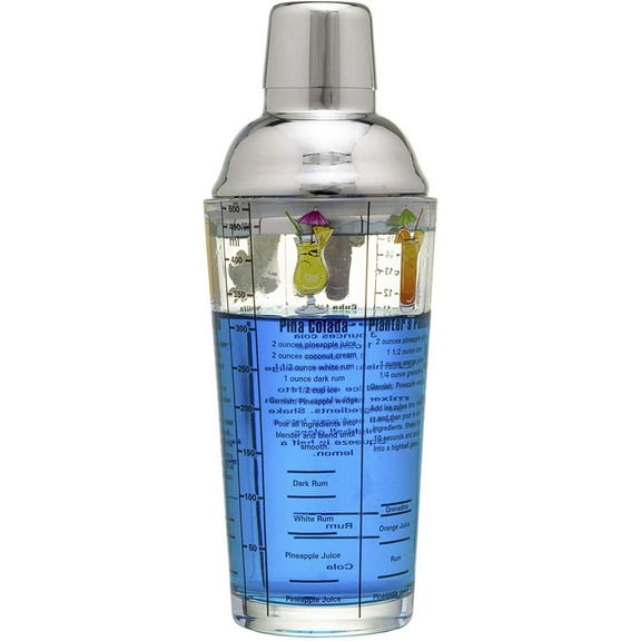 16 ounce Rum Recipes Printed Glass Cocktail Shaker Q-GM22647