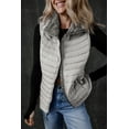 thumbnail image 5 of Women's Silvery Plush Collared Quilted Zipped Puffer Vest for Casual Layering | [ZhiHiMeRi] | (US 20-22)2XL, 5 of 12