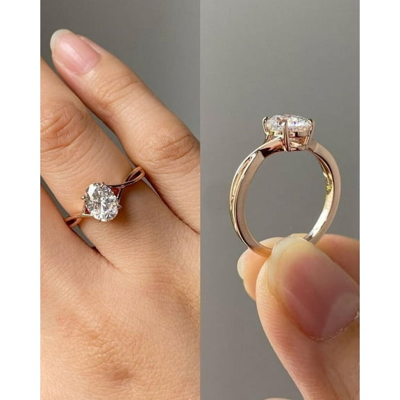 JEWELSBYASAILOR 8x6mm Oval Moissanite Statement Ring / Cross -Over Sterling Silver / 1.5 Ct Gemstone Wedding Jewelry / Solitaire Gift for Women