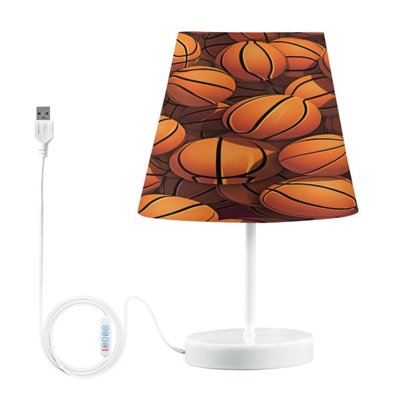 Ryvnso LED Bedside Table Lamp Basketball Bedroom Desk Lamps Nightstand Lampshade M