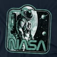 thumbnail image 2 of NASA Retro Spaceman Unisex Adult Canvas Brand T Shirt, Navy, Medium, 2 of 3