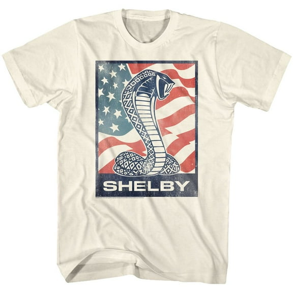Carroll Shelby Motors Shelby Flag Snake Natural Adult T-Shirt