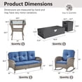 thumbnail image 4 of Opohoro 6-Piece Outdoor Patio Fire Pit Set with Sofa and Flat Arm, 43" Fire Pit Table, Propane Tank Cover for Deck Backyard, 4 of 17