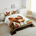 thumbnail image 2 of jejeloiu Old Farm Chicken Queen Comforter Set,Rustic Farmhouse Cabin Bedding Sets,Oil Painting Apples Bedding Comforter Set,Ultra Soft Bedroom Decoration Reversible,3-Piece, 2 of 7
