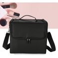 thumbnail image 2 of HUGFEGWE Three Layers Professional Makeup Travel Case, Large Capacity Make up Bag Portable Cosmetic Case for Toiletry Travel Accessories(Black) CJB91-65028, 2 of 8