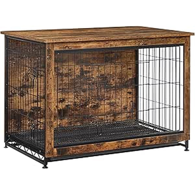FEANDREA Jaula Transportadora 3 en 1 Mesa Auxiliar Móvil para Perros hasta 32 kg 91x61x61 cm