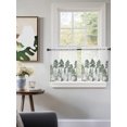 thumbnail image 3 of Green Botanical Sheer Kitchen Tier Curtains 24 Inch length, Rod Pocket Half Curtains Short Drapes, Watercolor Tree Light Filtering Chiffon Small Window Treatments 2 Panels 27.5"W x 24"L, 3 of 7