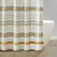 thumbnail image 4 of INK+IVY Cody Cotton Stripe Printed Shower Curtain with Tassel in Gray/Yellow, 4 of 8